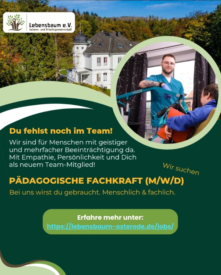 Job-Angebot Pädagogische Fachkraft Osterode